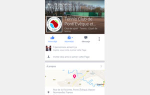 Une page Facebook pour le club