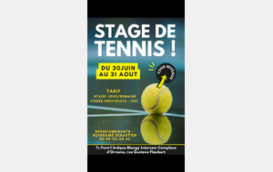 Stages de tennis durant les vacances d'été