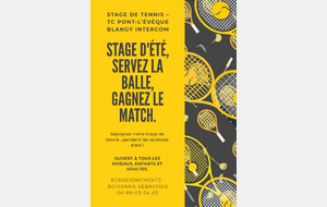 Stage de tennis durant les vacances d'été 2026