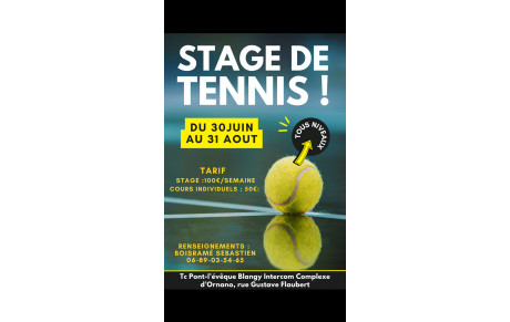 Stages de tennis durant les vacances d'été