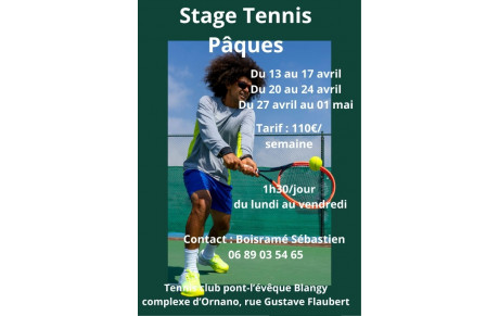 Stage de tennis durant les vacances de printemps